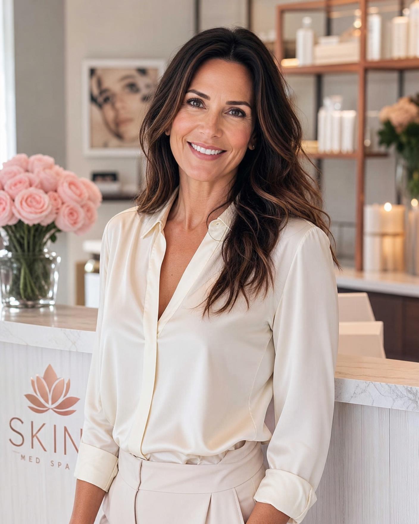 A Rejuvenate aesthetician at the Naples spa reception