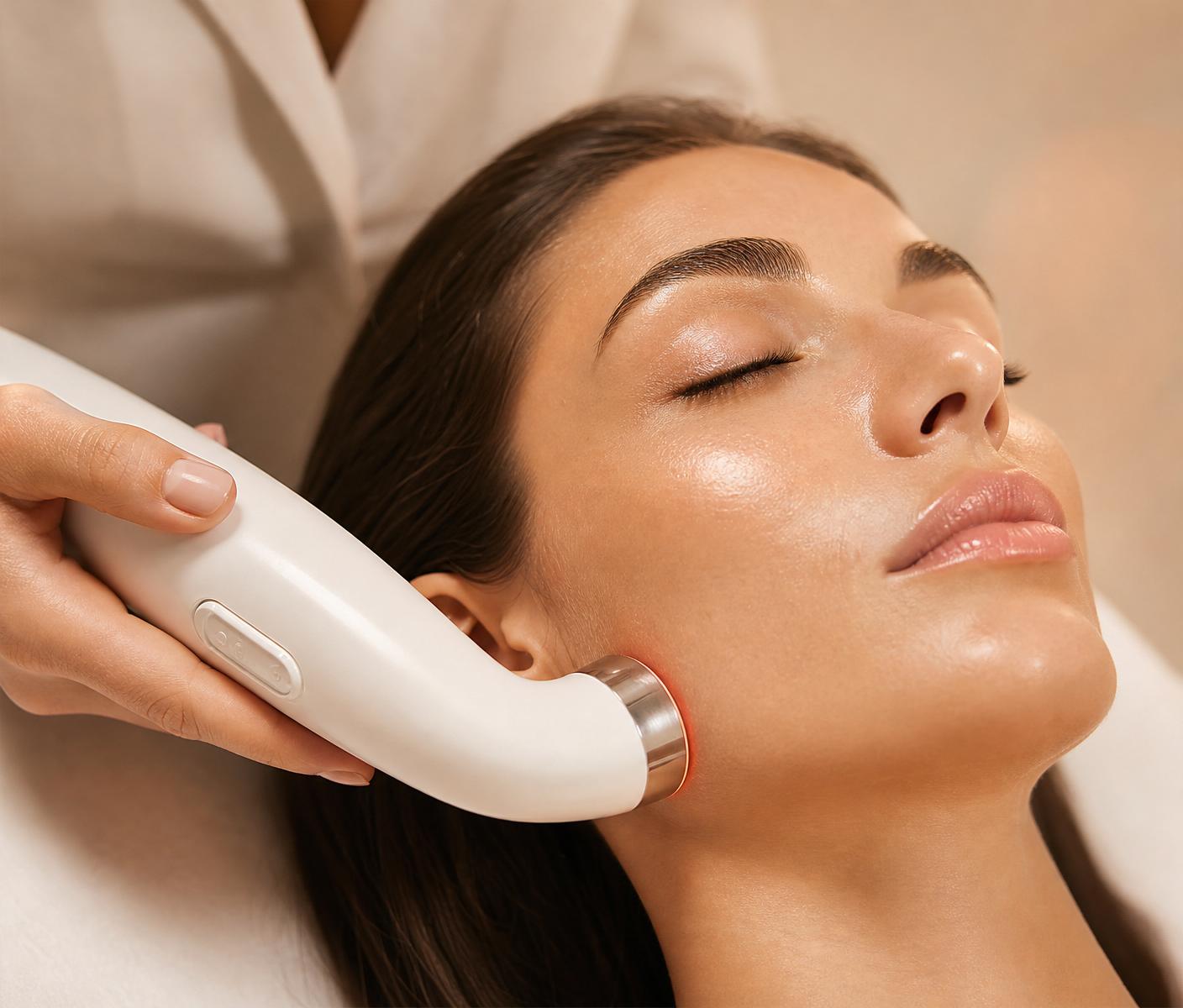 Radio-frequency skin tightening facial treatment